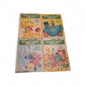 1970s Sesame Street Library 4 Book Set Vol 1 3 4 5 Jim Henson Muppets